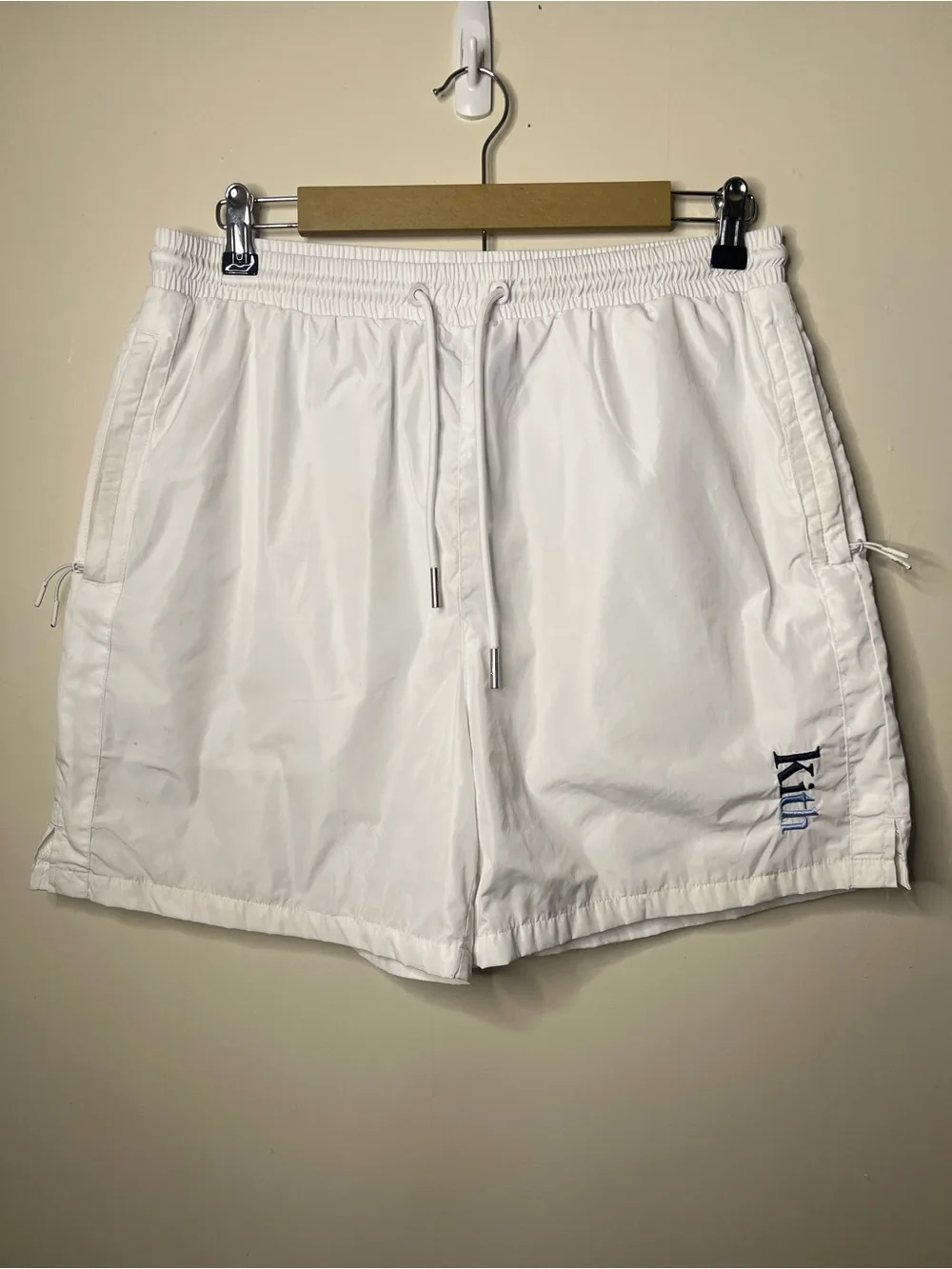 SS19 Kith White Nylon Meshed Lined Active Swim Shorts Size M *FLAWS*